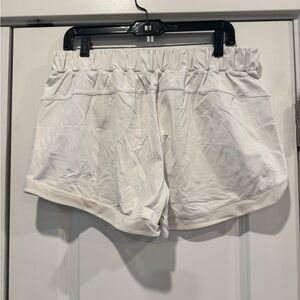 Women's White Elastic Waist Shorts
